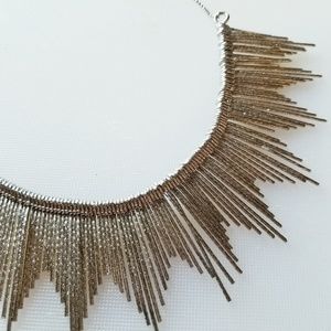 Silver fringe necklace